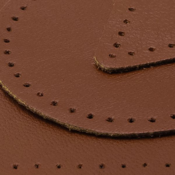 Набор заплаток пришивных из кожи, круг, квадрат, треугольник, овал 6см, с перфорацией, 4 шт (02 светло-коричневый), 9723