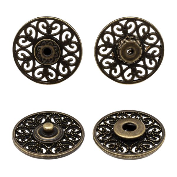 Кнопка пришивная металл ⌀23.0 мм, металл, OB, уп.10 шт