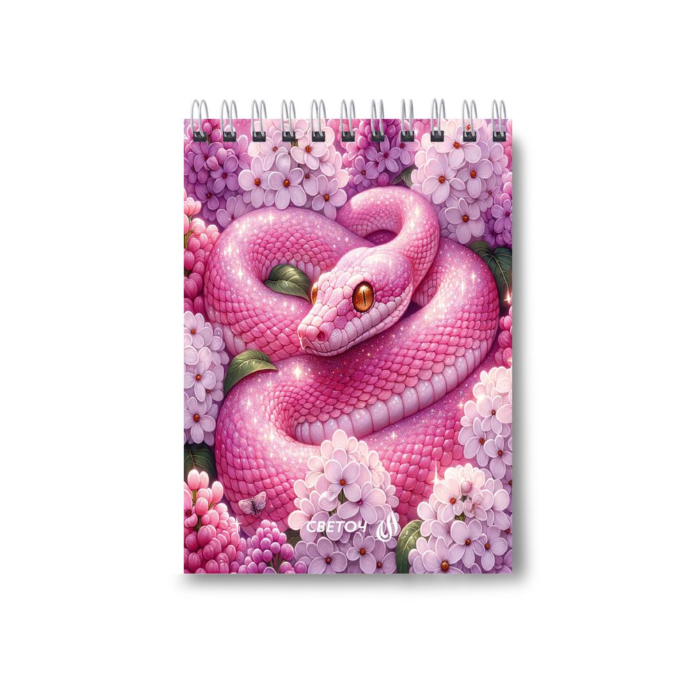 Блокнот на гребне A6 40 л., 6 шт, клетка, Розовая жизнь 01225, Светоч Б121