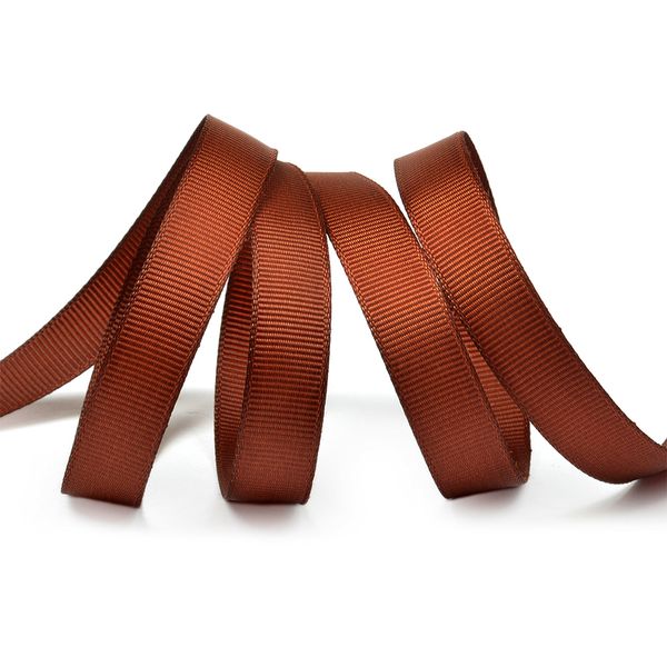 Лента репсовая (в рубчик) 12.0 мм, 868 (143) холод.коричневый, уп. 27,4м