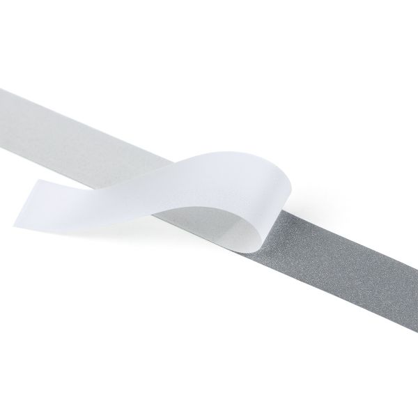 Лента светоотражающая (катафотная) термоклеевая [cpl:420], 15 мм / 50 метров, 100% полиуретан, серебро, Gamma TG9400