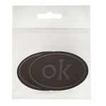 Термоаппликация овал OK 92х60мм (Gray2 (серый2)), 2 шт, LA560