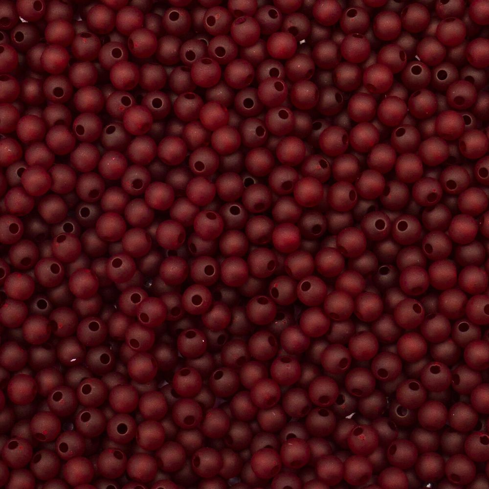 Бусины пластик ⌀6 мм, 500 г, полупрозначные матовые, CS059 бордовый, 7728462