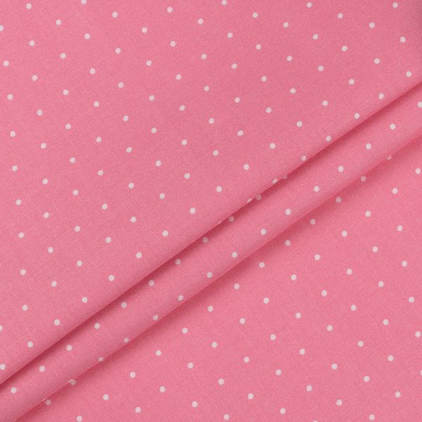 Ткань для пэчворка Peppy Бабушкин сундучок, отрез 50х55 см, 140 г/м², БС-54 горох розовый, Peppy