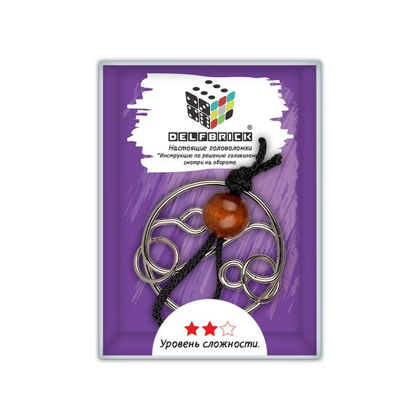 Головоломка металлическая, 1 шт, Инь-Ян 4 элемента, Delfbrick DLM-28