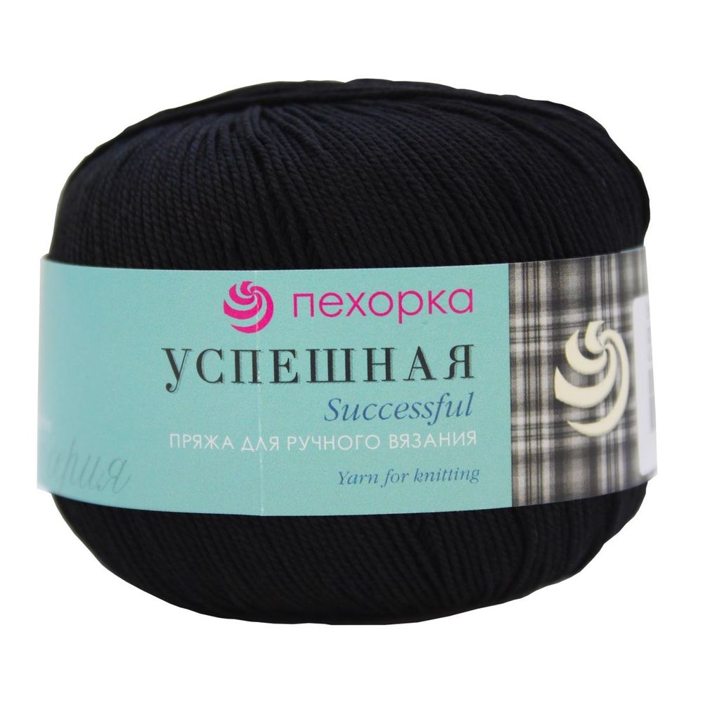 Пряжа Пехорка Успешная / уп.10 мот. по 50 г, 220 м, 02-Черный