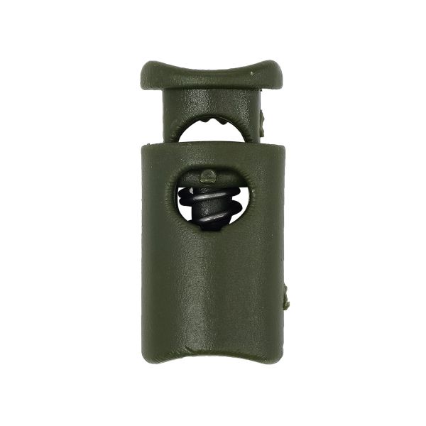 Фиксатор (зажим) для шнура пластик 1 отв., ⌀4.5 мм, 19х9 мм, цилиндр, ПП, 471 хаки, 100 шт