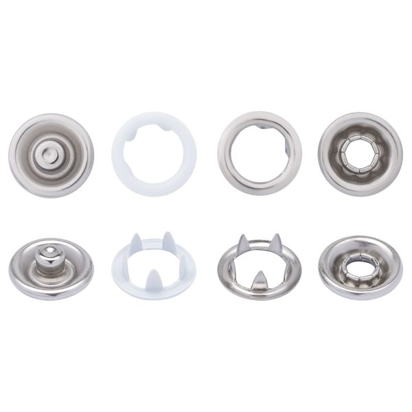 Кнопка рубашечная (джерси) открытая ⌀9.5 мм, ≈144 шт, МЕТАЛЛ, эмаль, 101 белый, NEW STAR