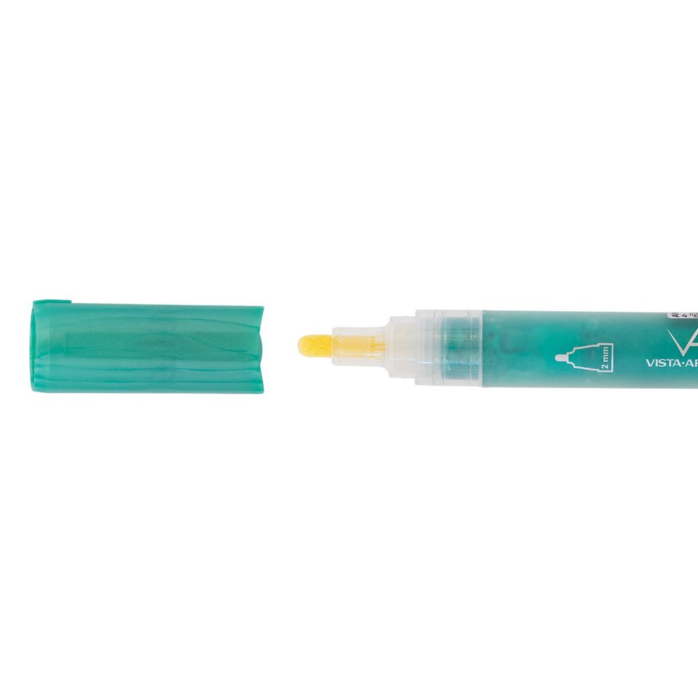 Маркер акриловый 2 мм, перо круглое, 10 шт, M05 зеленый металлик/metallic green, Vista-Artista AMV-01