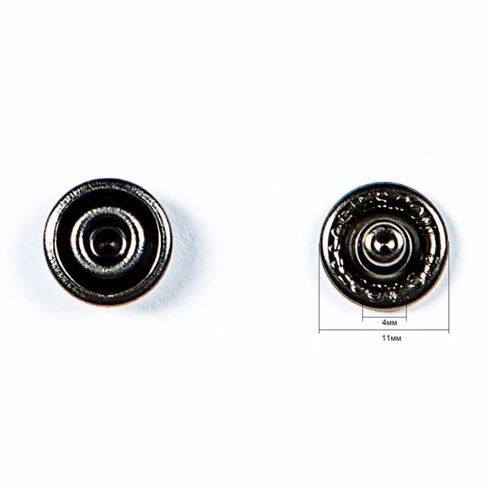 Часть кнопки рубашечной ⌀11 мм (C-часть), чер.никель, 100 шт, S090527, BIG