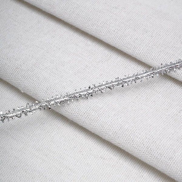 Шнур металлизированный ⌀6.0 мм / 30 метров, сороконожка, серебро