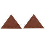 Заплатки пришивные из кожи, треугольник равнобедр., стор. 5см, с перфорацией, 2 шт, 100% кожа, 02 светло-коричневый, 9901