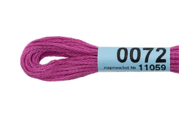 Мулине Gamma 100% хлопок, цв.0072 св.лиловый, 24 мотка по 8 метров