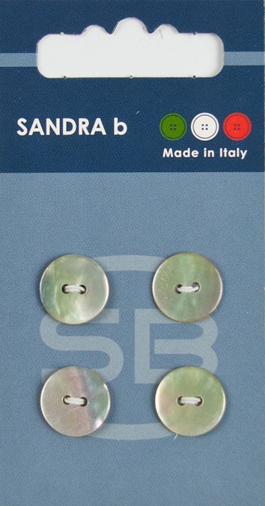 Пуговицы Sandra, 12, 5 мм, 4 шт, перламутр, натуральный