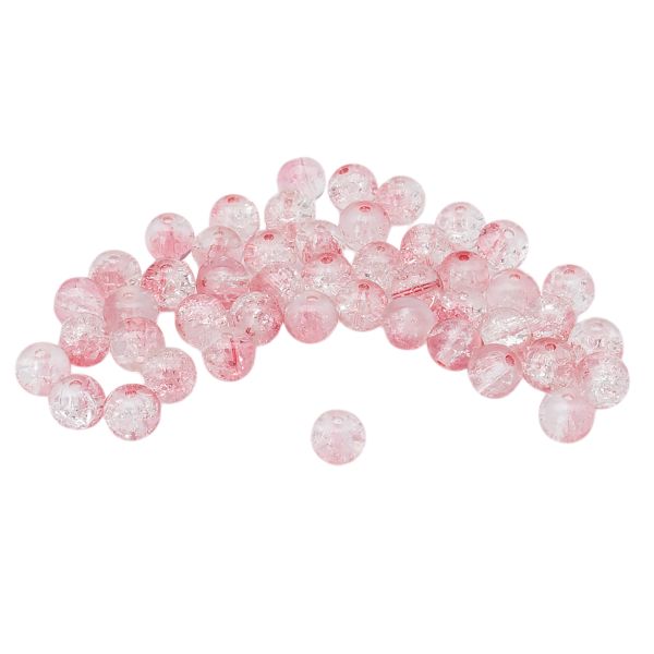 Бусины стекло ⌀8 мм, кракле, 46 шт, Astra&Craft, SY 24 градиент прозрачный/розовый, 1301138