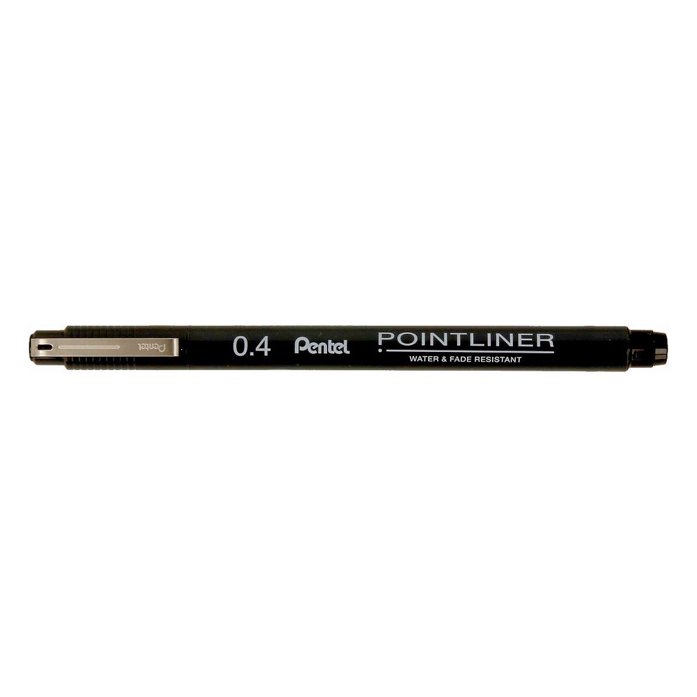 Линер Pentel Pointliner 0.4 мм, 12 шт, S20P-4A черные чернила