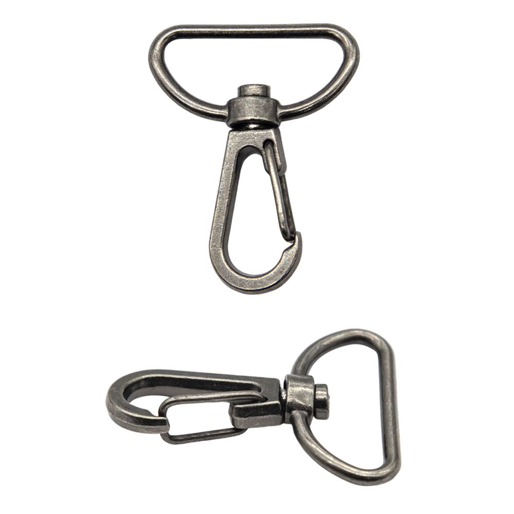 Карабин металл 25.0 мм (40х30 мм), цв.чер.никель, 20 шт