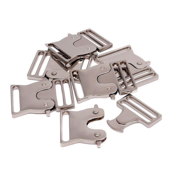 Фастекс (пряжка трезубец) металл 38 мм, 59x43 мм, никель, 6 шт