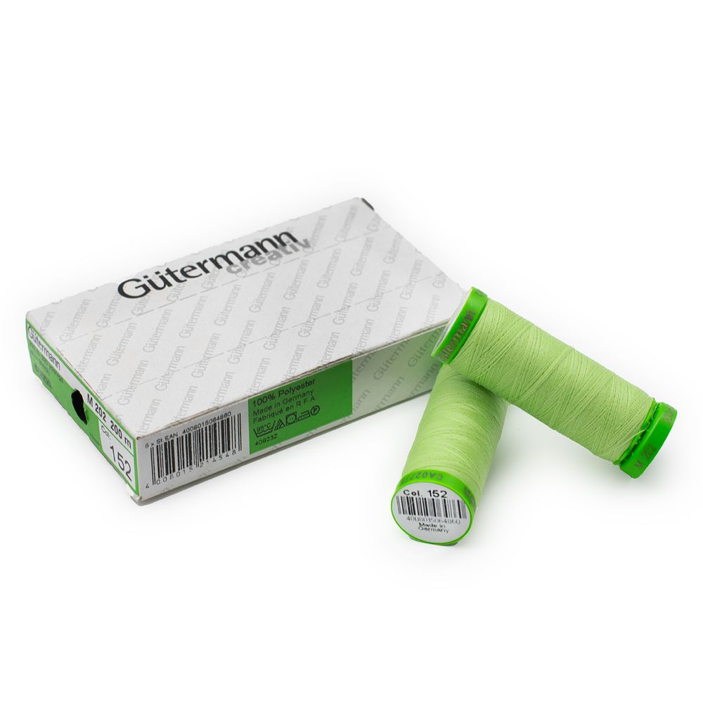 Нитки для тонких тканей Gutermann Extra Fine 150, 200м, 152 бл.салатовый, 5 катушек