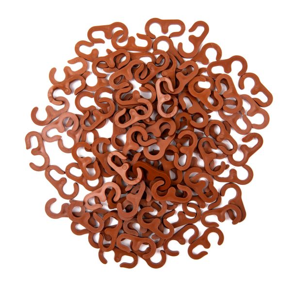 Крючки шторные для карниза на кольцо, 100 шт, /РП/ 04 св.коричневый, Blitz LF-300