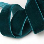 Лента бархатная (тесьма) 20.0 мм / 22.86±1 метров, арт.20VR39 нейлон цв.т.зеленый