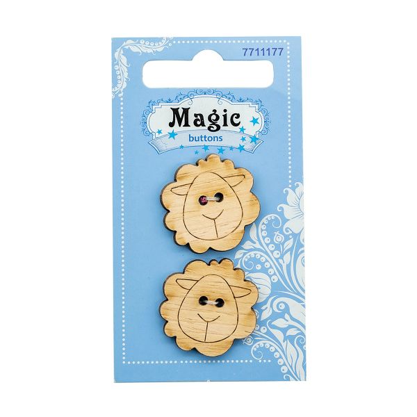 Украшения декоративные пуговицы Барашек, 2 шт, Magic Buttons LW768-V45