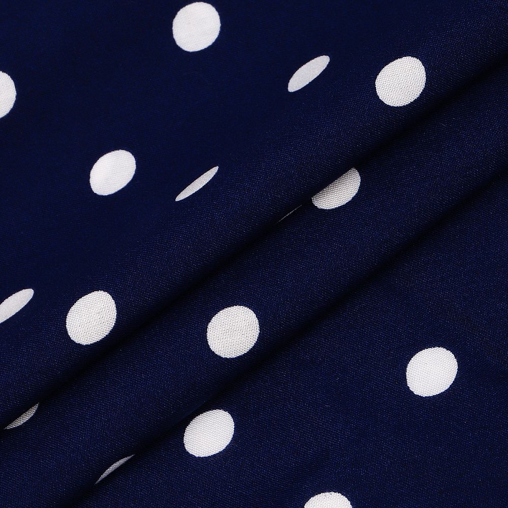 Штапель в горошек 90 г/м², 145 см / 2 метра, TBY.Vidt.02 цв.синий