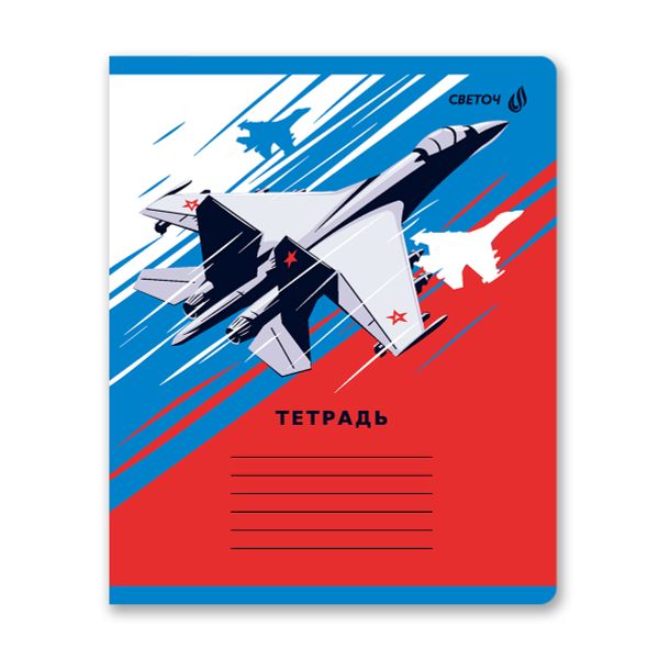 Тетрадь ученическая школьная, A5 12 л. на скобе 65 г/м², белизна 100% 25 шт линия, 01439 МИКС - Бесконечность, Светоч Т178