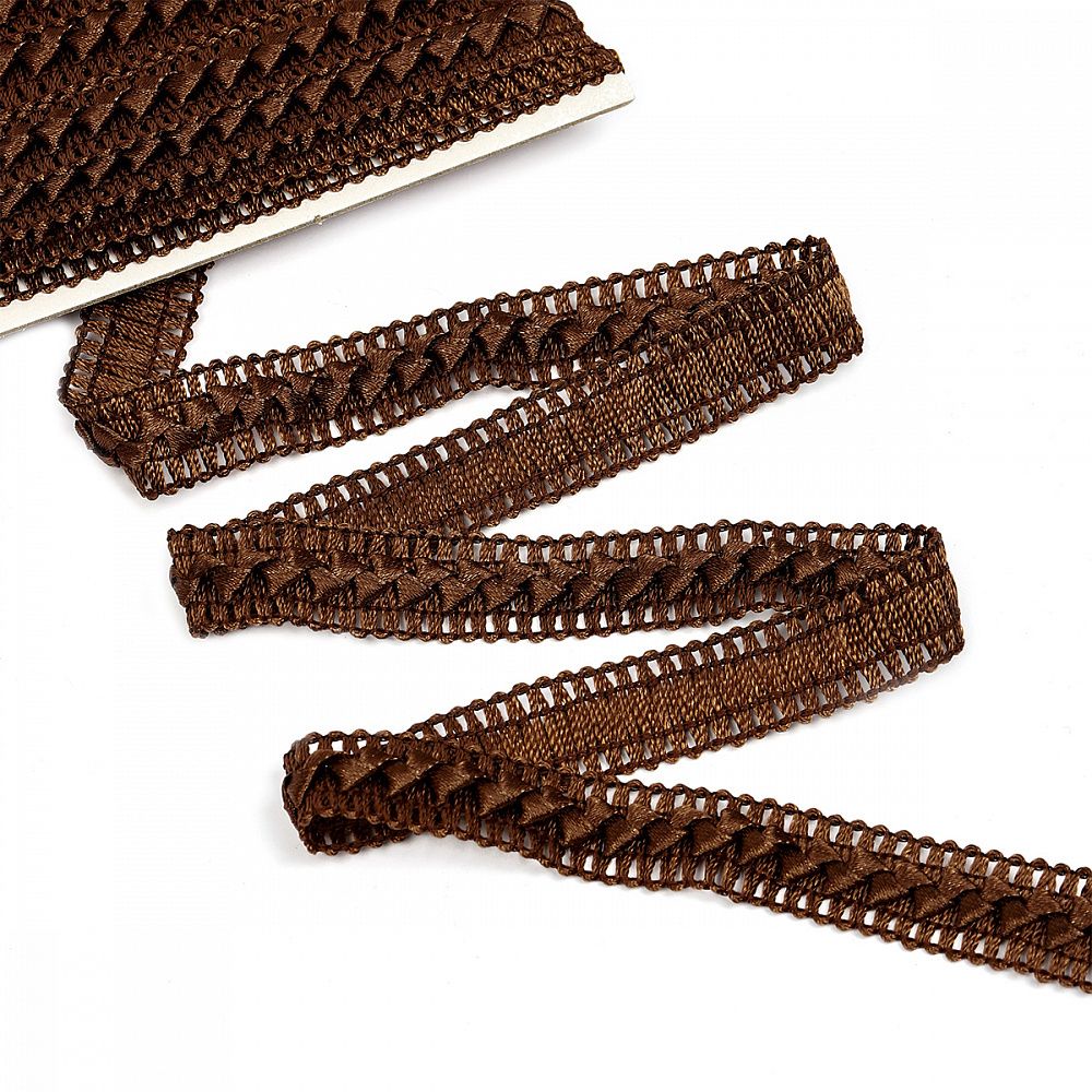 Тесьма декоративная Самоса V03 18 мм, цв.30 коричневый уп.9м