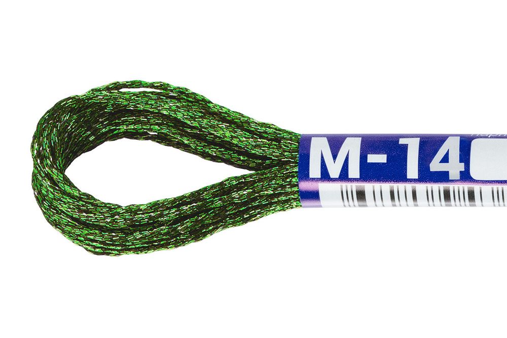 Мулине Gamma металлик, цв.М-14 салатовый, 12 мотков по 8 метров