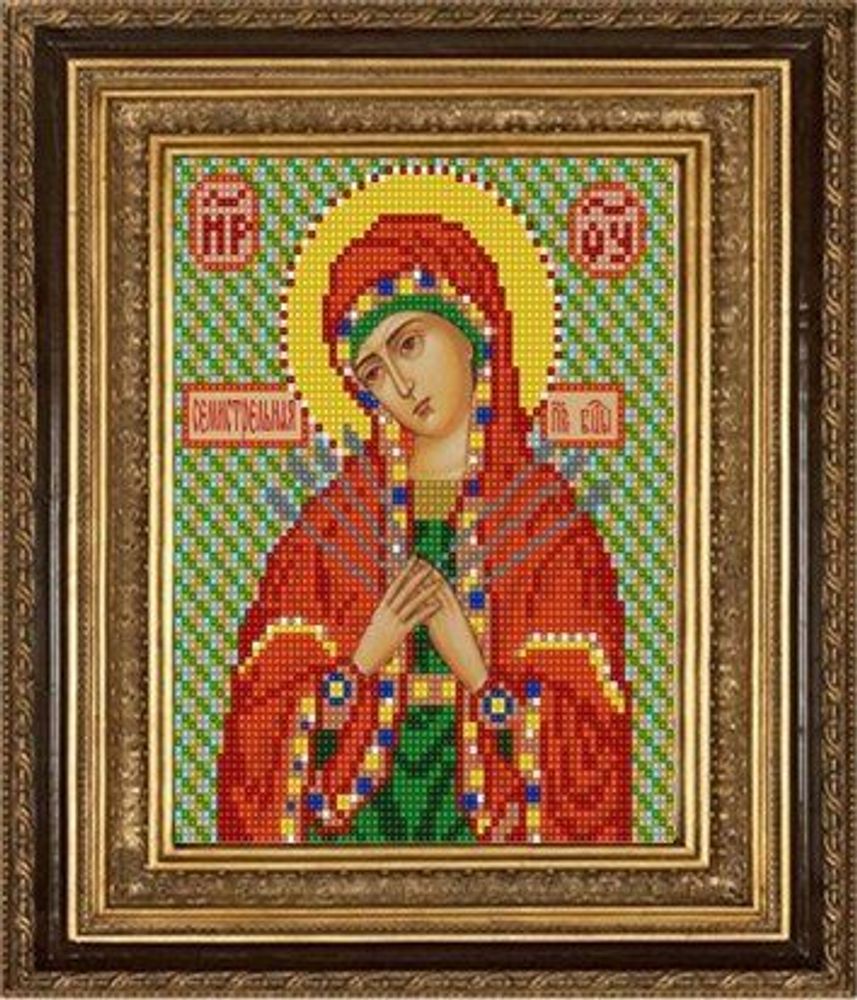 Рисунок для вышивания бисером Конек, 9125 Богородица Семистрельная 15х18 см