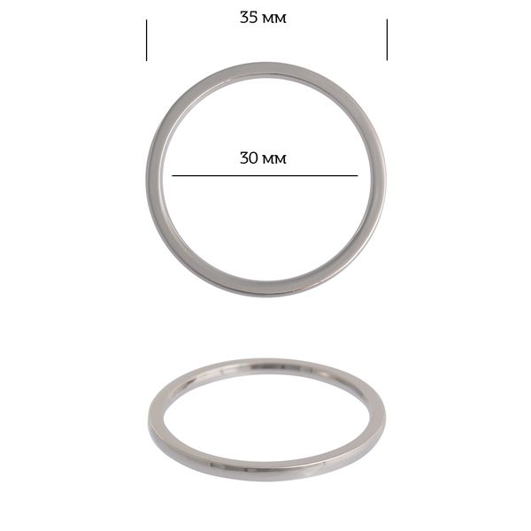 Кольцо литое металл in ⌀30 мм (35 мм внешн.), 3C13550.2 цв. никель уп. 10 шт