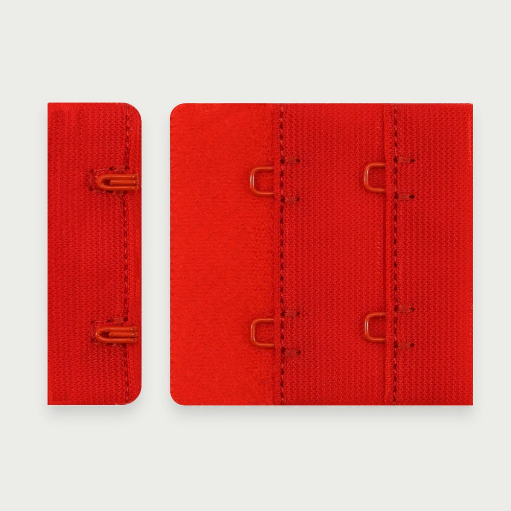 Застежки для бюстгальтера текстильные 2х2, 44 мм, 25 шт, 100 красный, Arta