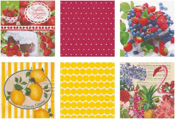 Салфетки для декупажа ассорти 3х слойные 33х33 12 шт, 06 Ярко!, Love2art SDD