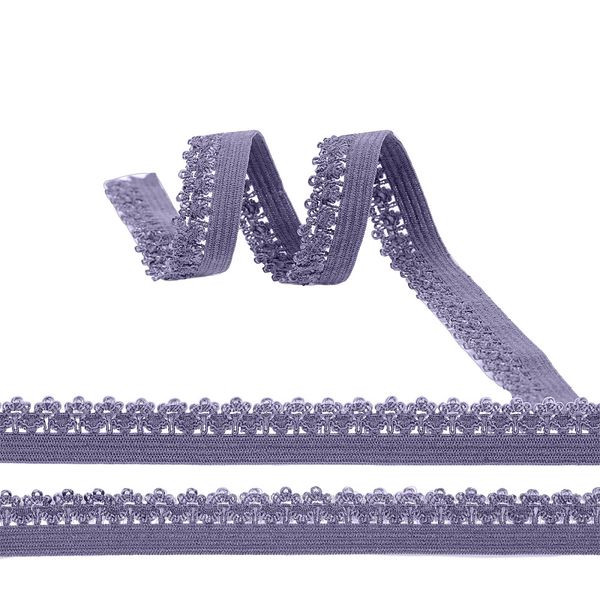 Резинка бельевая (ажурная) 12.0 мм / 100 метров, S379 т.сиреневый