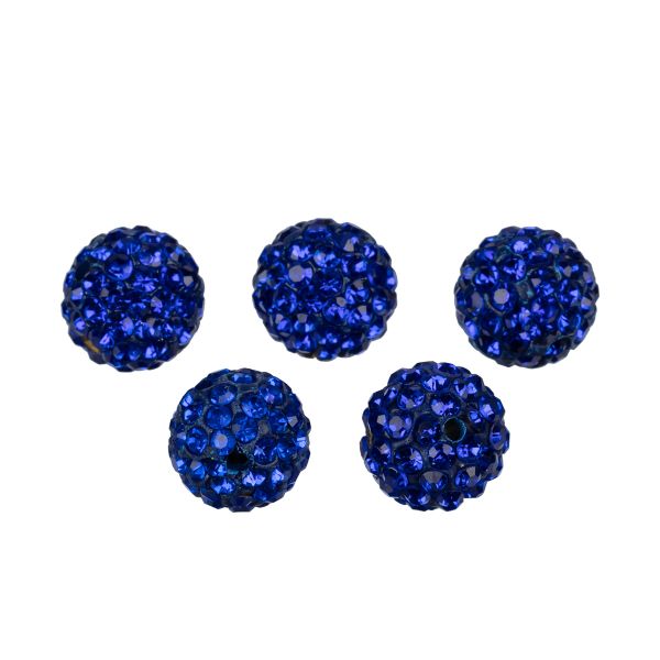 Бусины пластик ⌀12 мм, 5 шт, №16 синий, Zlatka BWM-12
