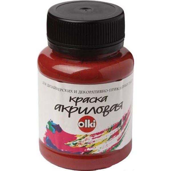 Краска акриловая для дизайна Olki, 100 мл, красная