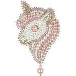 Набор для вышивания бисером Klart, Брошь Розовый единорог, 5х9 см