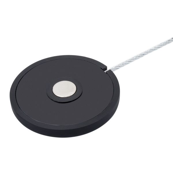 Магнитные клипсы с тросом (30см) d45, однотонные, гладкие (46 черный матовый), 1 шт