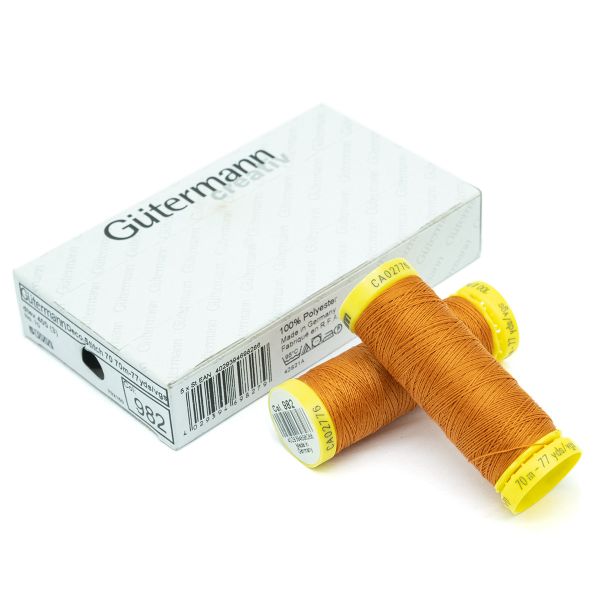Нитки отделочные Gutermann Deco Stitch 70, 70м, 982 св.рыжий, 5 катушек