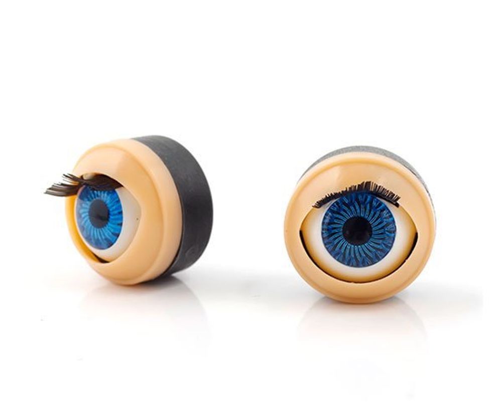 Глаза для кукол и игрушек бегающие (моргающие) 174, цв. синий 1,74 см, уп. 10 шт