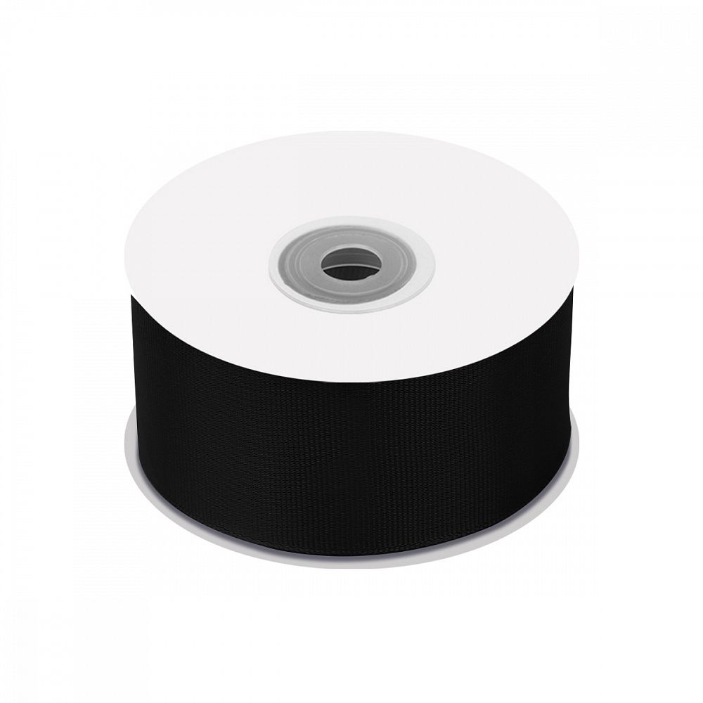 Лента репсовая (в рубчик) 50.0 мм, цв. 030 черный For Hobby, уп. 22.86м (±1м)