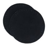 Заплатки пришивные из замши, круг ⌀6см с перфорацией, 2 шт, 100% кожа, 20 черный, 59111