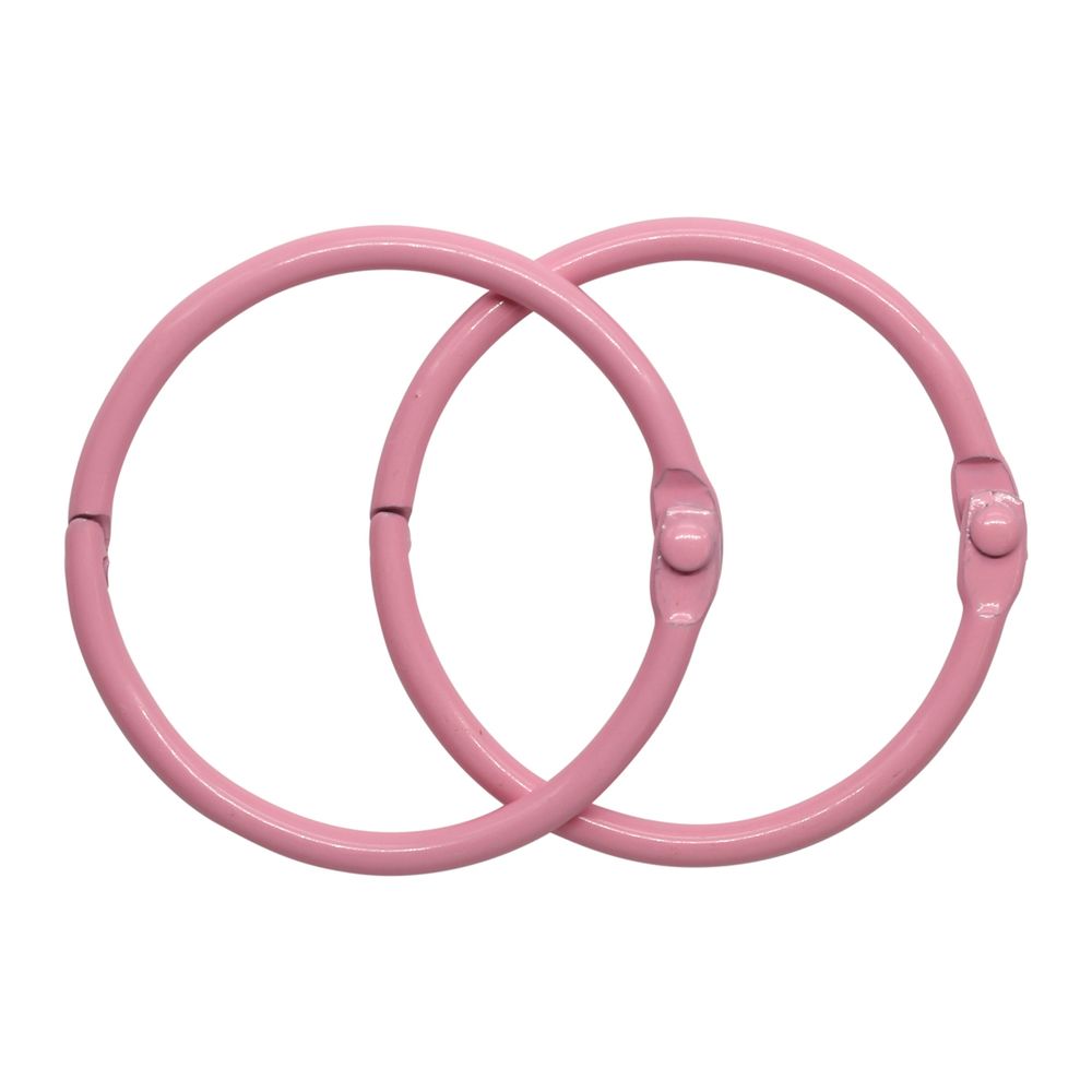 Кольца для альбомов разъемные металл 40 мм, 10 шт, розовый, 5AS-106