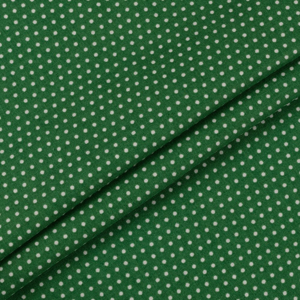 Ткань для пэчворка Peppy Бабушкин сундучок, отрез 50х55 см, 140 г/м², БС-23 кр.горох я.зеленый, Peppy