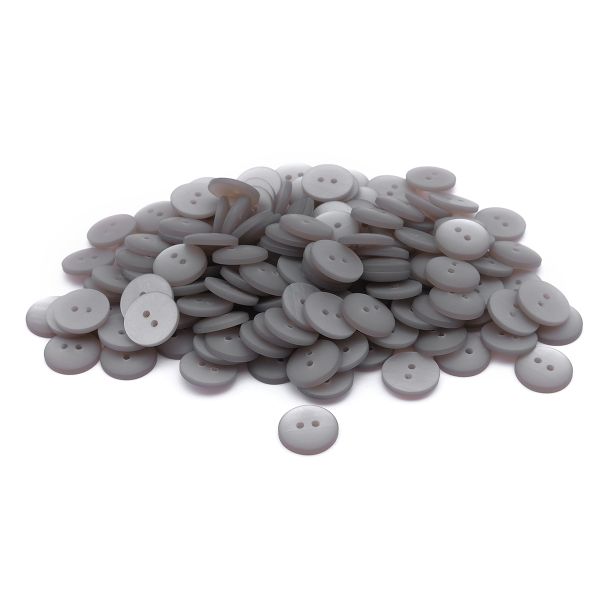 Пуговицы на 2 прокола 22L (14мм), пластик (col.42 светло-серый), CR-K18M, 144 шт