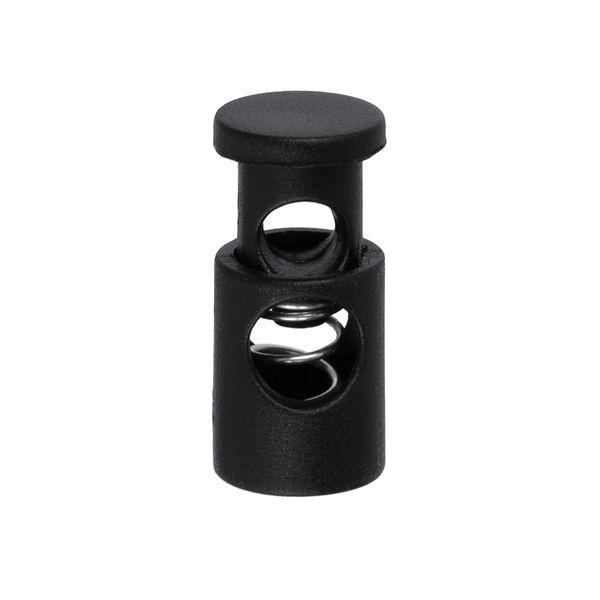 Фиксатор (зажим) для шнура пластик 1 отв., ⌀3.5 мм, 24 шт, №01 черный, Micron A 2215S