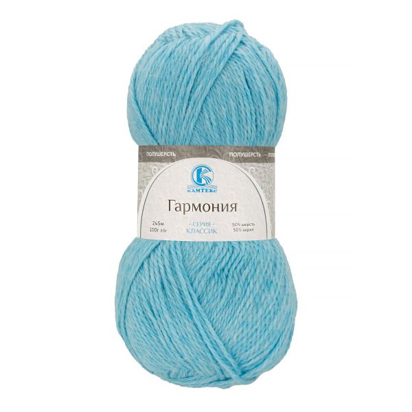 Пряжа Камтекс Гармония / уп.5 мот. по 100 г, 245 м, цв.020 гол.бирюза