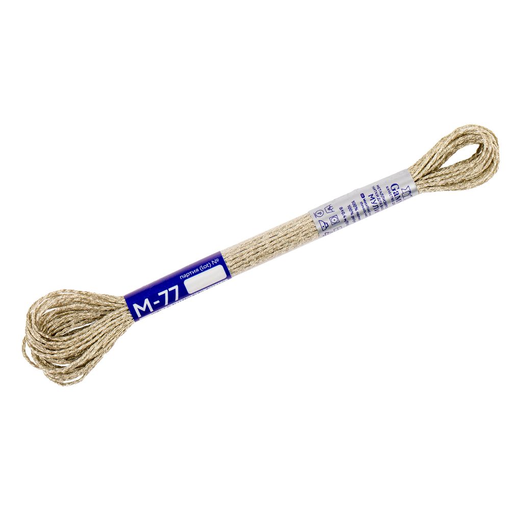 Мулине Gamma металлик NM 12 мотков по 8 метров, M-77 св.золотистый, Gamma MOULINE