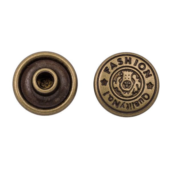 Хольнитены джинсовые ⌀10мм FASHION цв.металл (без гвоздя), латунь BIG, 4018, 50 шт